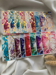 Anna Tkacheva, набор №101 слайдер-дизайн фольгированная акварель Alcohol ink (золото), 16 шт