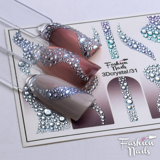 Fashion Nails, слайдер-дизайн "3D crystal" №31