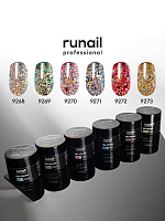 RuNail, набор гель-лаков с блестками "Дракон" (6 оттенков по 5 гр)