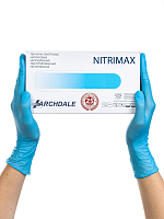 Archdale, перчатки для маникюриста нитриловые Nitrimax неопуд. (голубые, XS), 100 пар