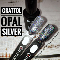 Grattol, гель-лак "Opal" (Silver), 9 мл