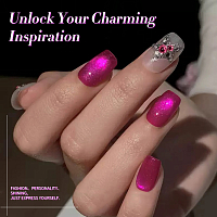 Born Pretty, Cat Eye Gel Rose Red - набор гель-лак "кошачий глаз" и магнит для гель-лака, 15 мл