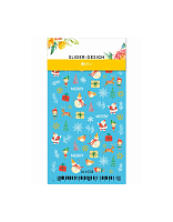 Milv, набор №6 слайдеры дизайн для ногтей (новый год, зима, птички, зайчики, цветы), 4 шт