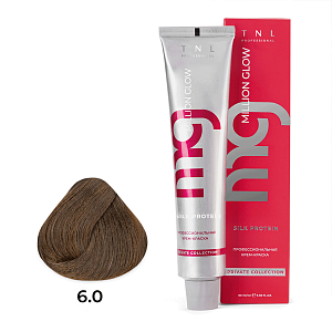 TNL, Million glow Silk protein - крем-краска для волос (6.0 Темный блонд), 60 мл