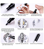 Набор маркер для ногтей Nail Art pen и пигмент светоотражающий "Flash"(2 шт)
