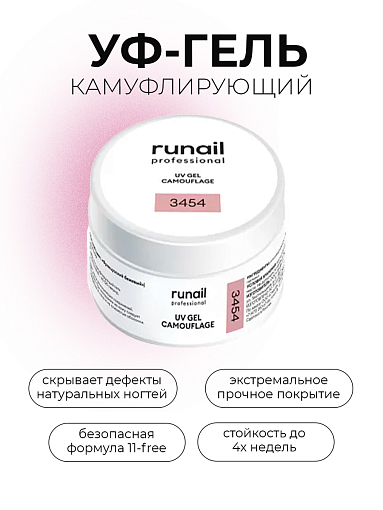 RuNail, уф-гель камуфлирующий ("французский бежевый"), 15 гр