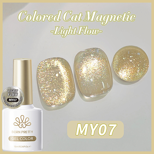 Born Pretty, Colored Cat Magnetic Gel-Light Flow - магнитный гель-лак "кошачий глаз" MY07, 10 мл Born Pretty, Colored Cat Magnetic Gel-Light Flow - магнитный гель-лак "кошачий глаз" MY07, 10 мл