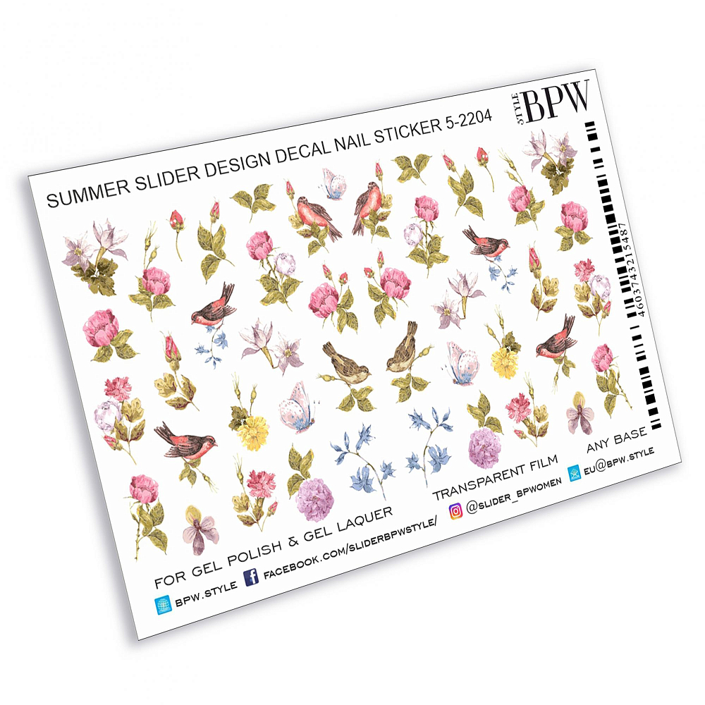 BPW.Style, слайдер-дизайн (Цветы и птицы, sd5-2204) BPW.Style, слайдер-дизайн (Цветы и птицы, sd5-2204)