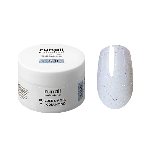 Runail, BUILDER UV GEL MILK DIAMOND - моделирующий УФ-гель светоотражающий №9873, 15 гр