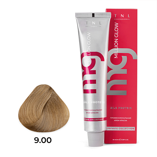 TNL, Million glow Silk protein - крем-краска для волос (9.00 Очень светлый блонд интенсивный), 60 мл