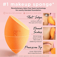 Real Techniques, спонж для макияжа (Miracle Complexion Sponge + Travel Sponge Case)