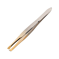 Evabond, пинцет для бровей Golden (скошенный)