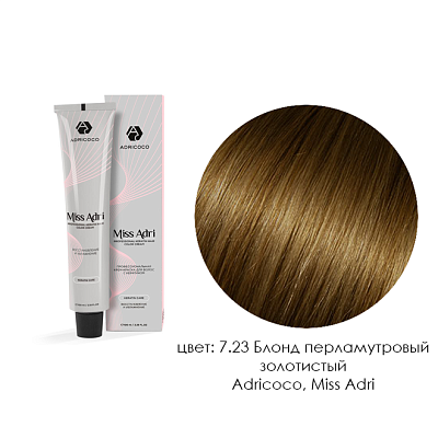 

Adricoco, Miss Adri - крем-краска для волос (7.23 Блонд перламутровый золотистый), 100 мл