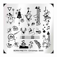 Born Pretty, Пластина для стемпинга 12*6 см (Christmas BP-S005)