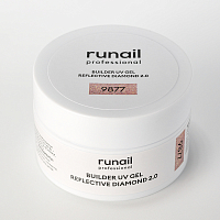 RuNail, BUILDER UV GEL REFLECTIVE DIAMOND 2.0 - моделирующий УФ-гель светоотражающий №9877, 15 гр