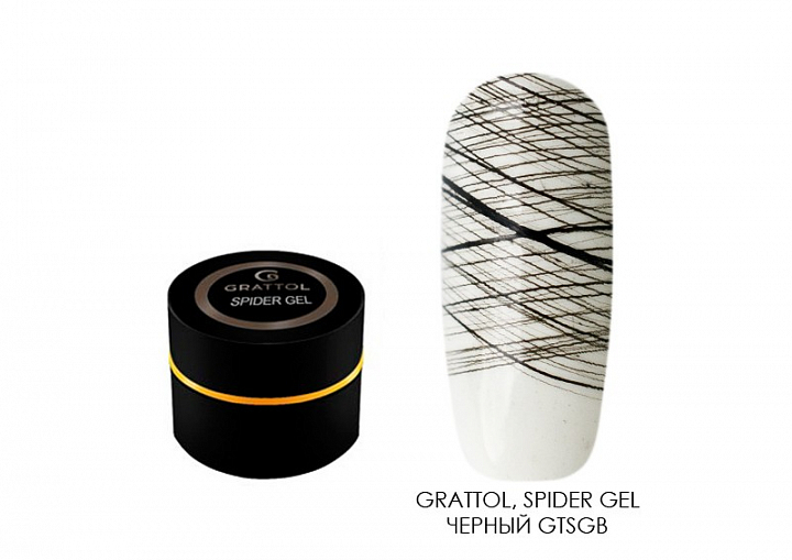 Grattol, Spider Gel - гель "паутинка" (черный), 5 мл