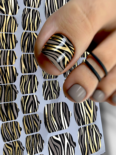 Anna Tkacheva, наклейки пленки для педикюра с фольгой VIP-082