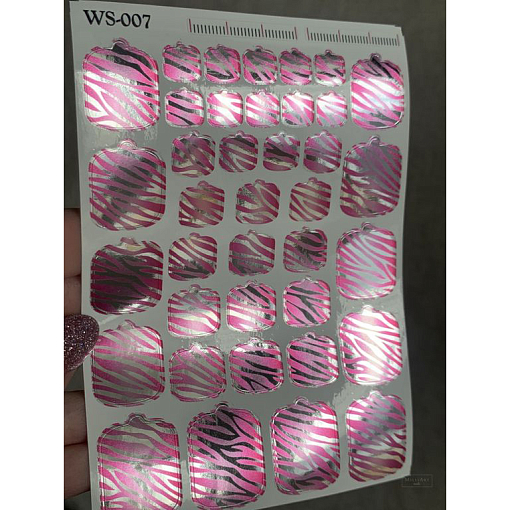 Anna Tkacheva, наклейки пленки для педикюра с эффектом втирки WS-007
