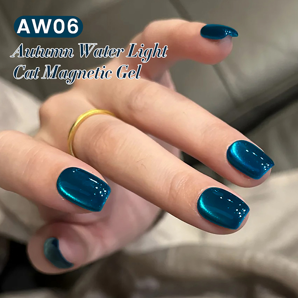 Дизайн ногтей. Товар: Born Pretty, Autumn Water Light Cat Magnetic Gel - магнитный гель-лак "кошачий глаз" AW06, 10 мл