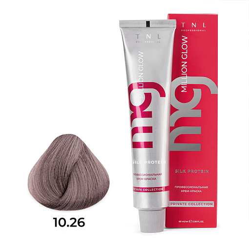 TNL, Million glow Silk protein - крем-краска для волос (10.26 Платин.блонд фиолет. розовый), 60 мл