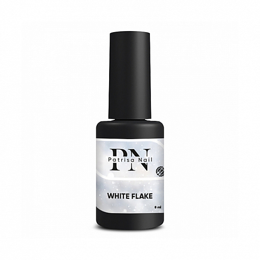 Patrisa nail, White Flake- глянцевый топ с белыми хлопьями (без л/c), 8 мл