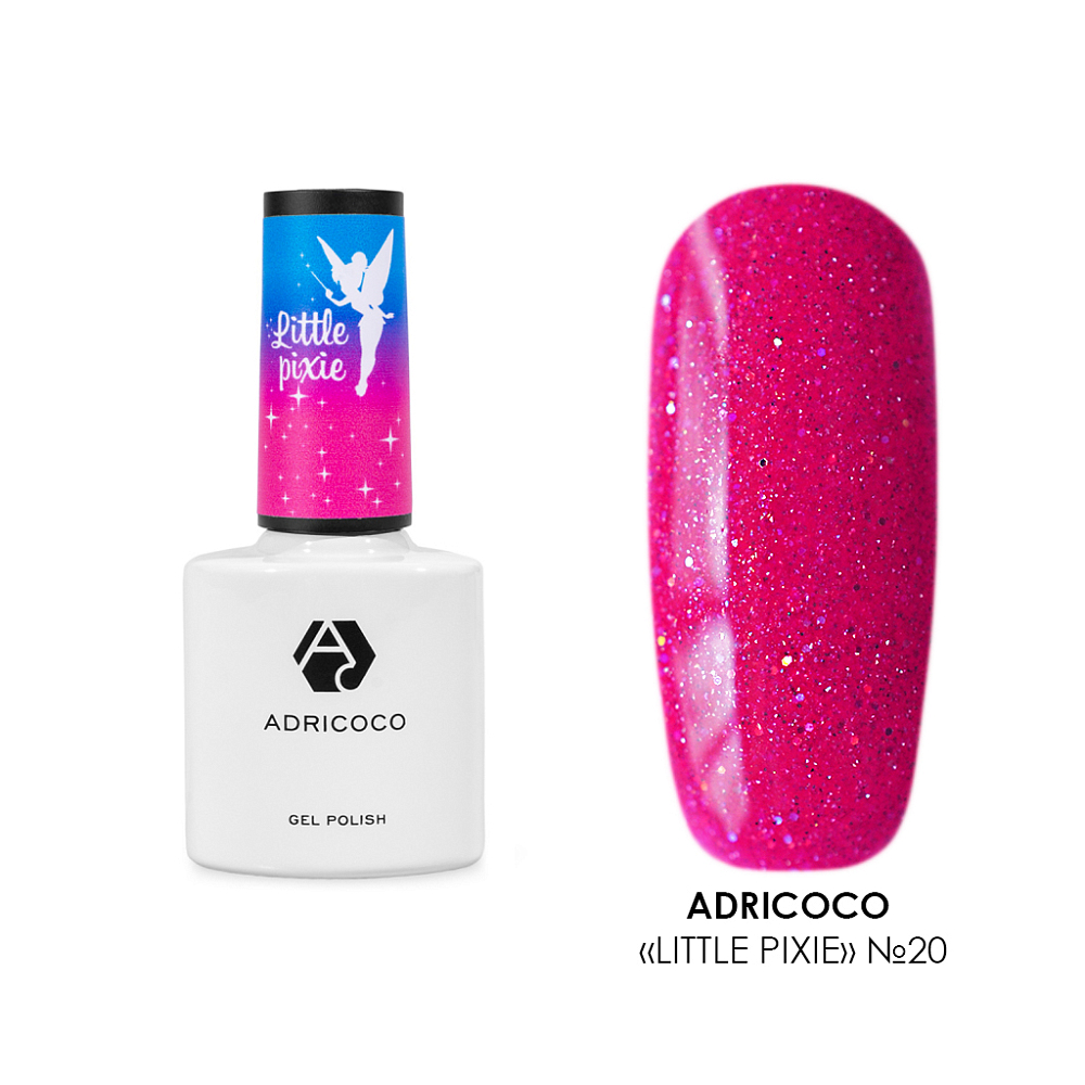 Adricoco, Little Pixie - гель-лак светоотражающий №20 (неоновая маджента), 8 мл Adricoco, Little Pixie - гель-лак светоотражающий №20 (неоновая маджента), 8 мл