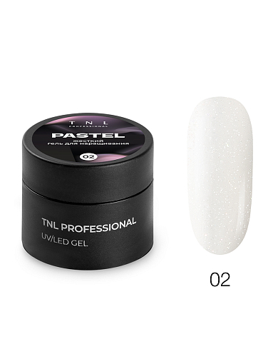 TNL, Pastel - жесткий гель для наращивания с шиммером №2 (молочный), 15 мл