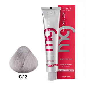 TNL, Million glow Silk protein - крем-краска для волос (8.12 Светлый блонд пепел. перламутр.), 60 мл
