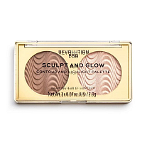 Makeup Revolution Pro, Sculpt And Glow - бронзер и хайлайтер (Desert Sky)