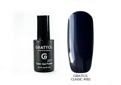 

Grattol, гель-лак classic (№02), 9 мл, Черный и серый