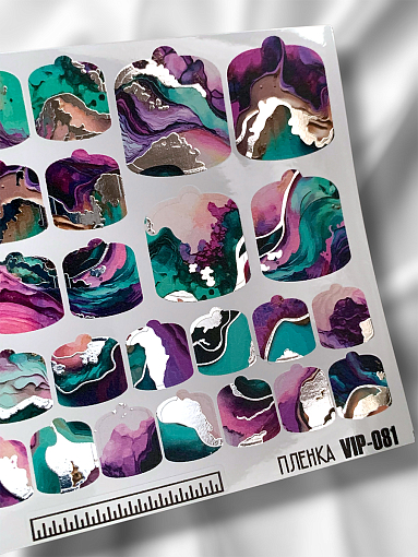 Anna Tkacheva, наклейки пленки для педикюра с фольгой VIP-081