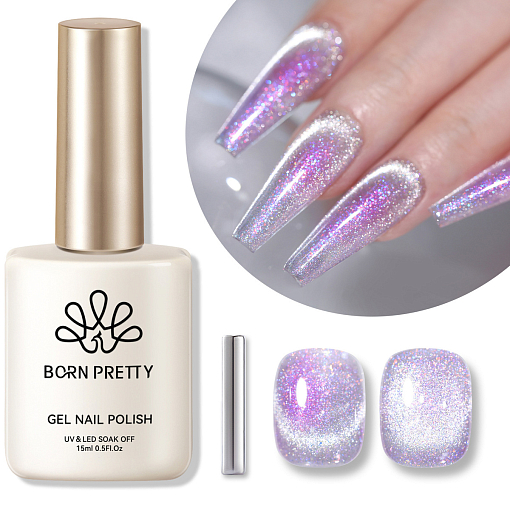 Born Pretty, Auroras Cat Magnetic Gel - набор гель-лак "кошачий глаз" и магнит для гель-лака, 15 мл