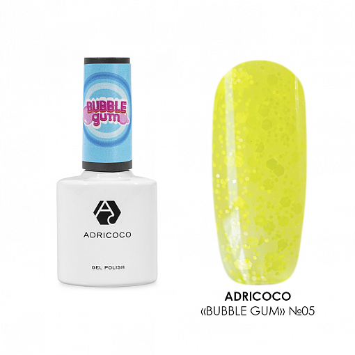 Adricoco, Bubble gum - гель-лак с цветной неоновой слюдой №05, 8 мл
