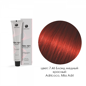 Adricoco, Miss Adri - крем-краска для волос (7.46 Блонд медный красный), 100 мл