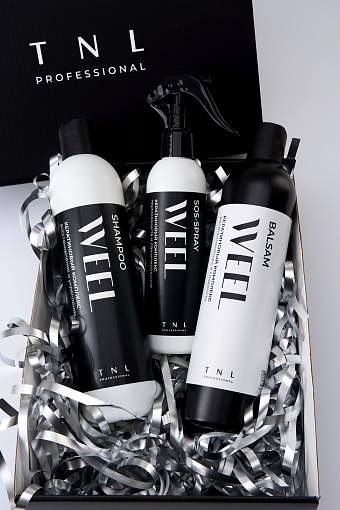 Набор в подарочном боксе TNL №4 (спрей, шампунь, бальзам для волос кератиновый комплекс)