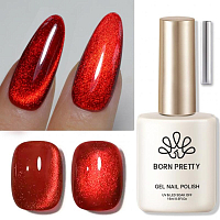Born Pretty, Red Cat eye gel - набор гель-лак "кошачий глаз" и магнит для гель-лака, 15 мл