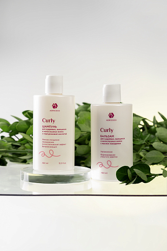 Adricoco, CURLY - шампунь для кудрявых, вьющихся и непослушных волос с гиалуроновой кислотой, 400 мл