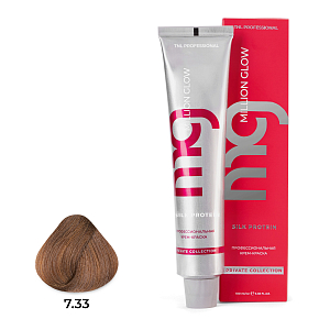 TNL, Million glow Silk protein - крем-краска для волос (7.33 блонд золотистый интенсивный), 100 мл
