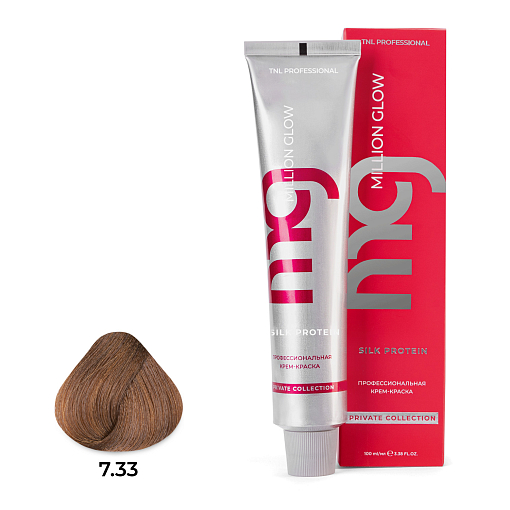 TNL, Million glow Silk protein - крем-краска для волос (7.33 блонд золотистый интенсивный), 100 мл