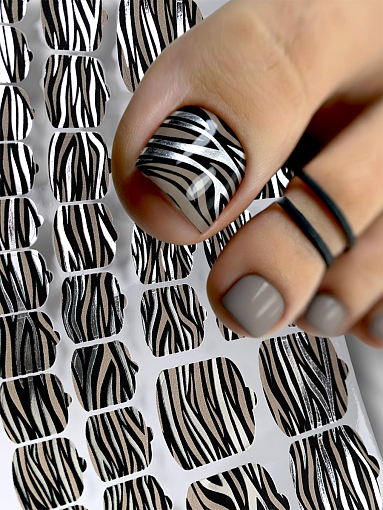 Anna Tkacheva, наклейки пленки для педикюра с фольгой VIP-083