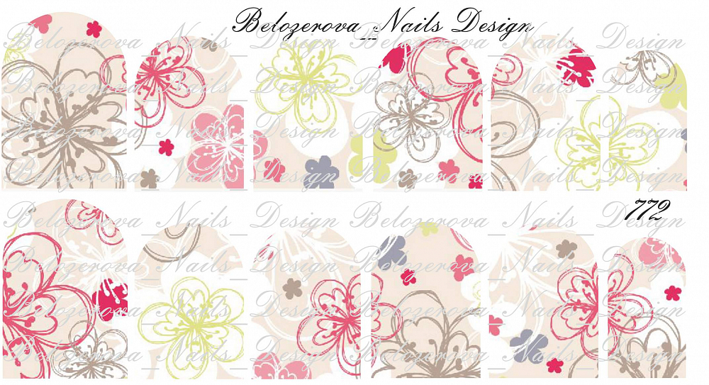 Слайдер-дизайн Belozerova Nails Design на белой пленке (772)