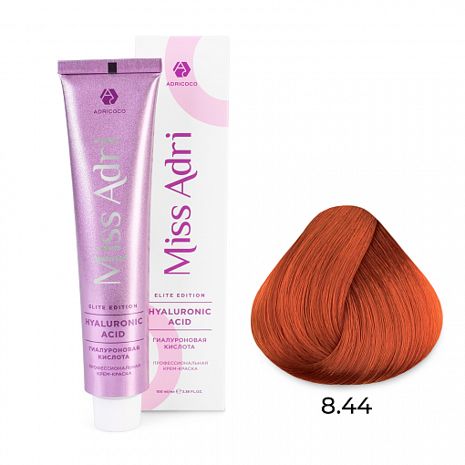 Adricoco, Miss Adri Elite Edition - крем-краска для волос (оттенок 8.44), 100 мл