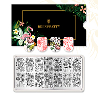 Born Pretty, пластина для стемпинга 12*6 см (Flower tango BP-A001(L-001))