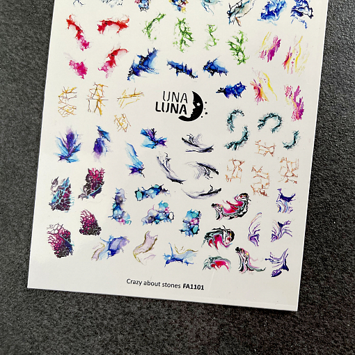Una Luna, слайдер-дизайн для ногтей Crazy about stones (FA1101)