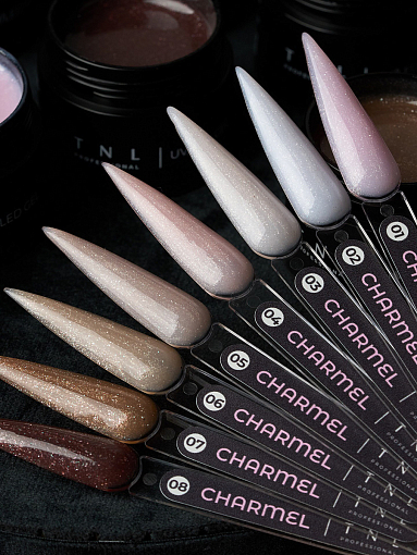TNL, Charmel - жесткий гель для наращивания с шиммером №08, 15 мл