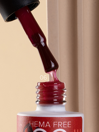 PASHE, набор №10 жесткая каучуковая цветная база HEMA-Free Only Red (8 оттенков по 9 мл)