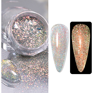 Aurora Reflective Glitter Powder - светоотражающий пигмент для дизайна ногтей G011, 1 шт