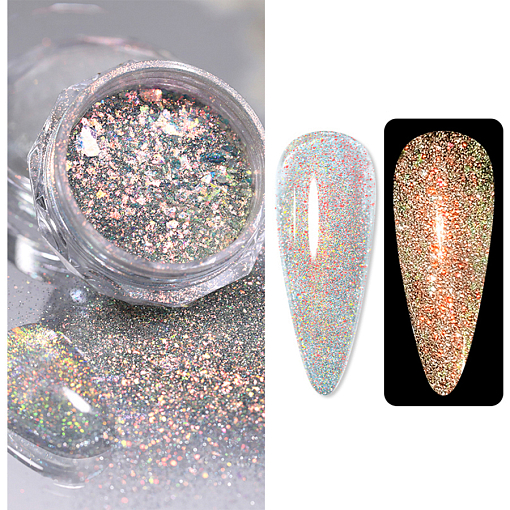 Aurora Reflective Glitter Powder - светоотражающий пигмент для дизайна ногтей G011, 1 шт