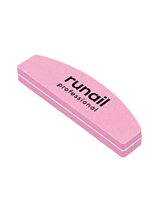 RuNail, мини-шлифовщик одноразовый (розовый, полукруглый, 8,5 см, 100/180), 20 шт