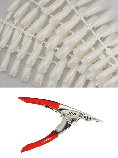 Микс набор №32 клиппер (типсорез), типсы гелевые упаковка (№20, молочные), 96 шт